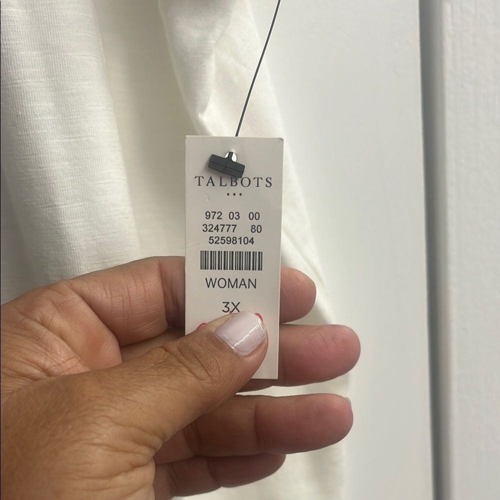 Talbots White T-Shirt 3X NWT - Picture 2 of 4
